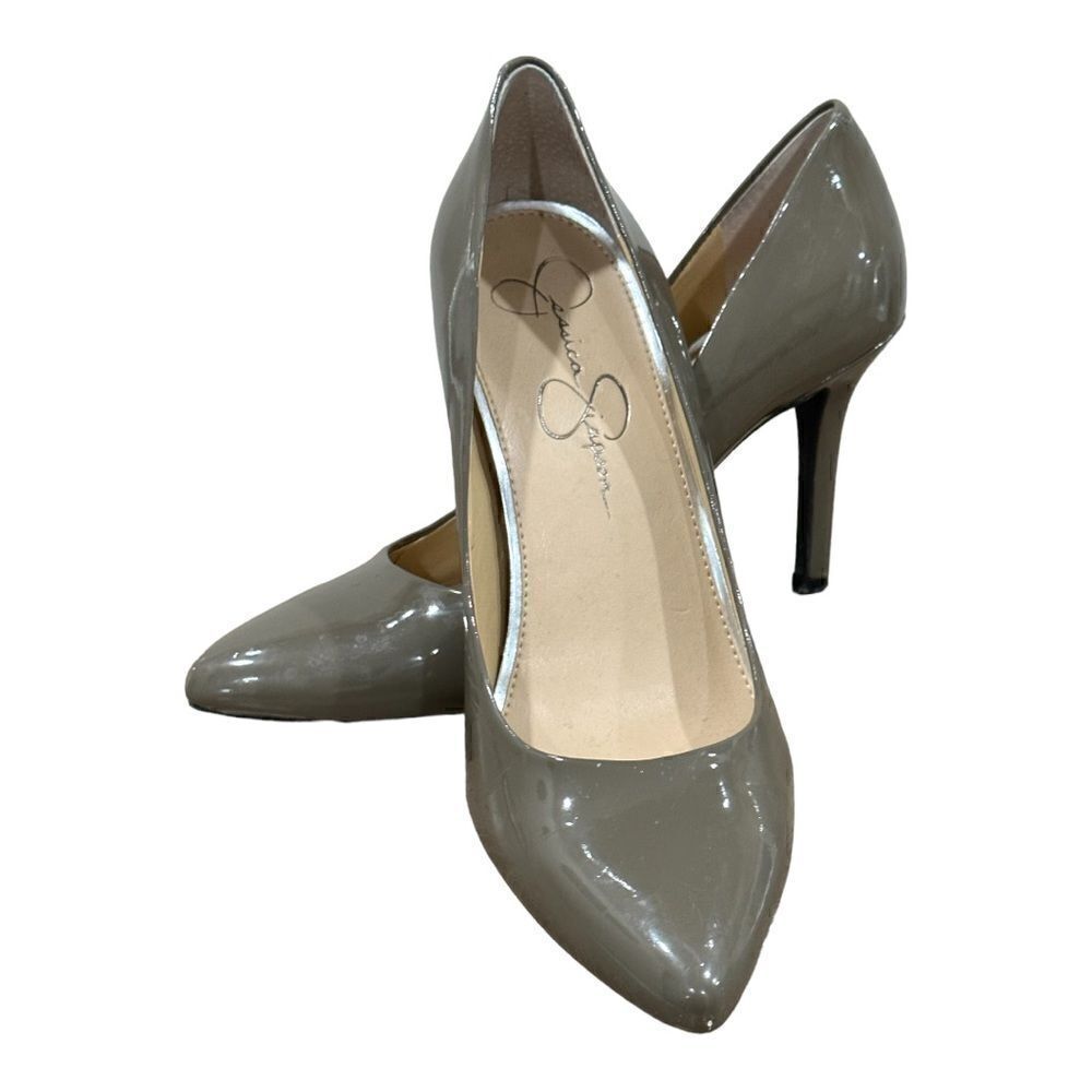 Jessica Simpson Women's Adeni Pumps in the Size 8 in Gray Patent Leather